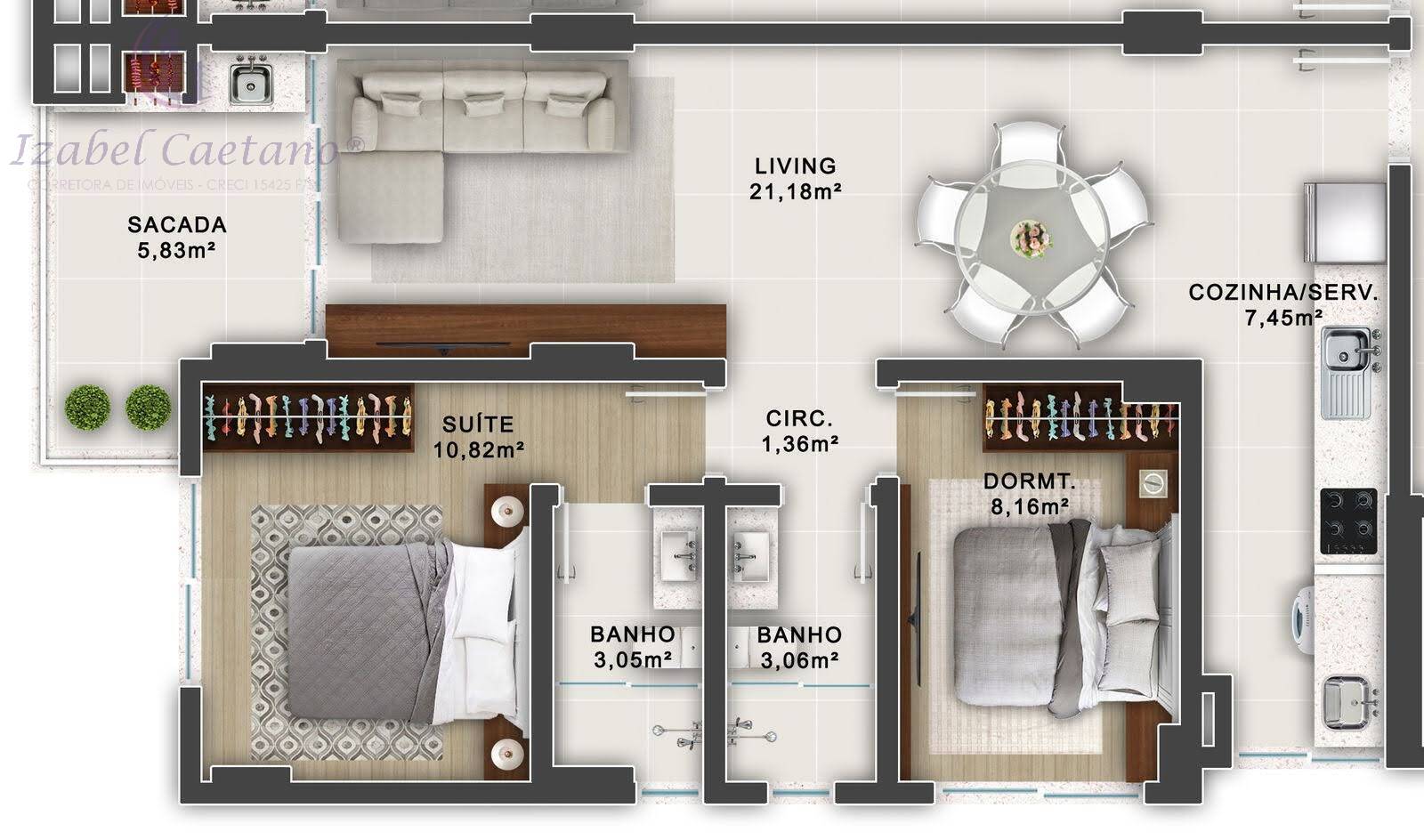 Apartamento, 2 quartos, 69 m² - Foto 8